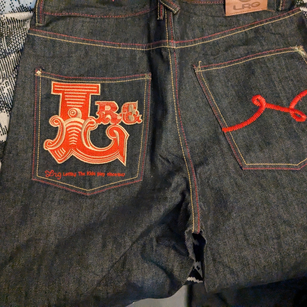 2 Old School LRG Men's Jeans- One Black- One Blue